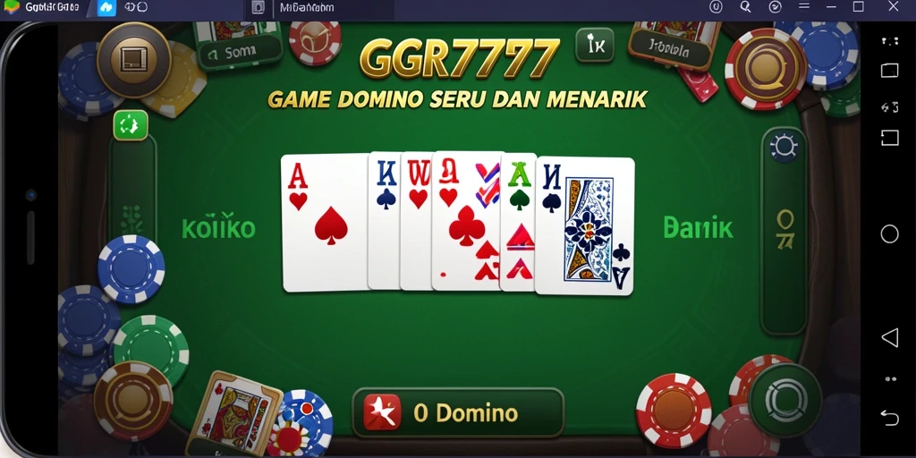 Tampilan antarmuka permainan Domino GGR7777 yang menarik dan dinamis.