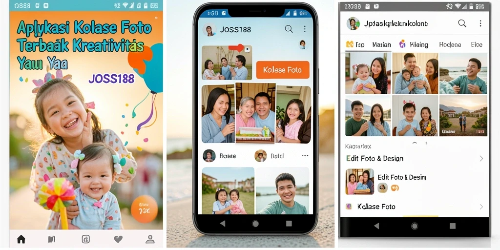Tampilan antarmuka JOSS188 untuk membuat kolase foto yang menakjubkan.