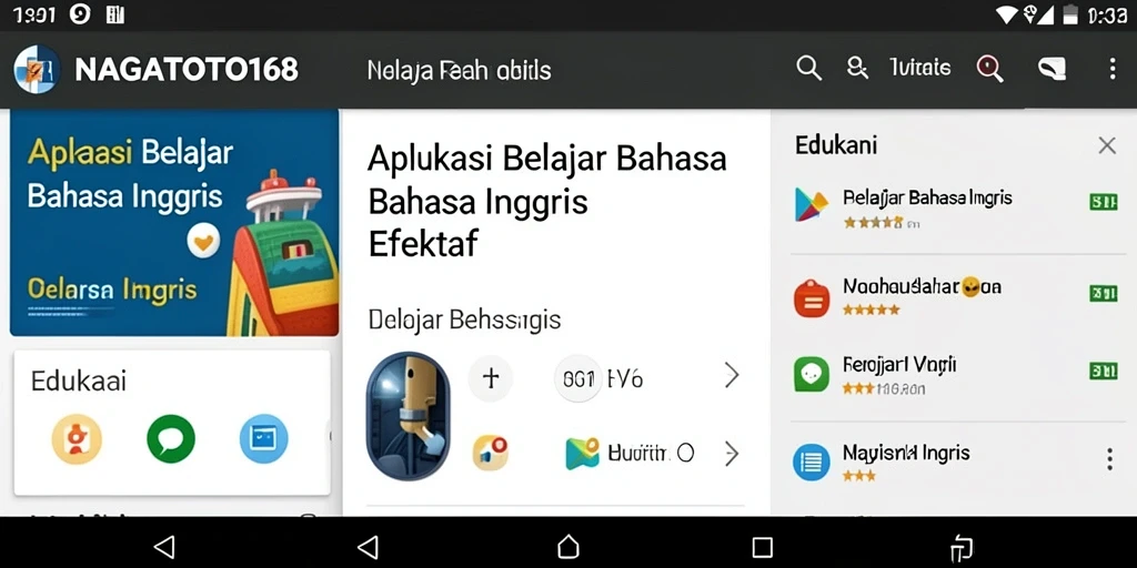 Antarmuka aplikasi NAGATOTO168 yang menarik untuk belajar Bahasa Inggris.