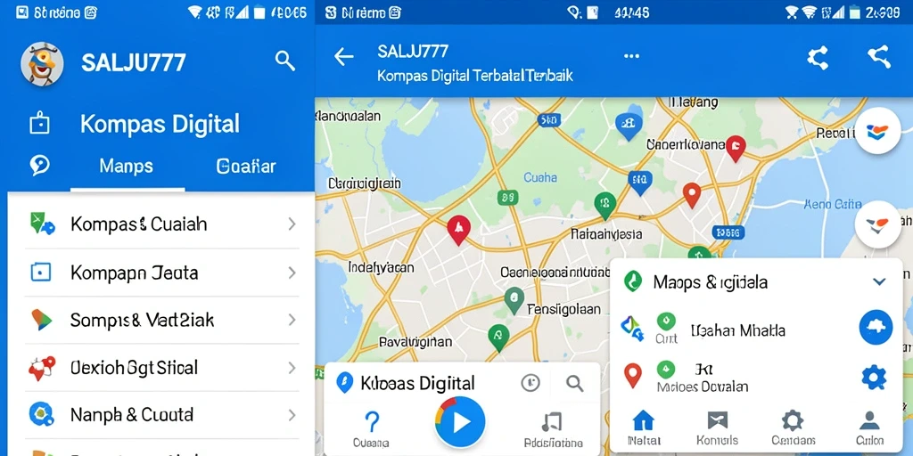Antarmuka SALJU777 dengan fitur kompas digital yang intuitif.