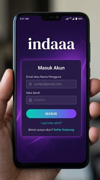 Tampilan halaman login indaaa